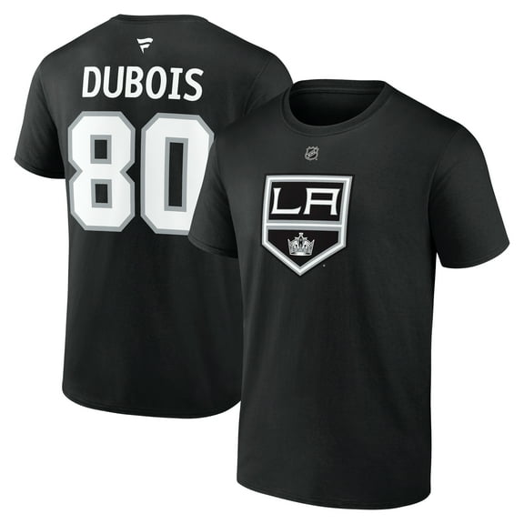 Men's Fanatics Pierre-Luc Dubois Black Los Angeles Kings Authentic Stack Name & Number T-Shirt