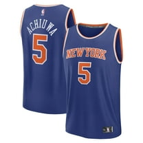 Men's Fanatics Precious Achiuwa Blue New York Knicks Fast Break Replica Player Jersey - Icon Edition