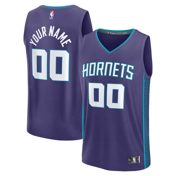 Men's Fanatics  Purple Charlotte Hornets Fast Break Custom Jersey - Icon Edition