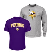 Mens Fanatics Purple/Heather Gray Minnesota Vikings Big & Tall 2-Pack T-Shirt Set