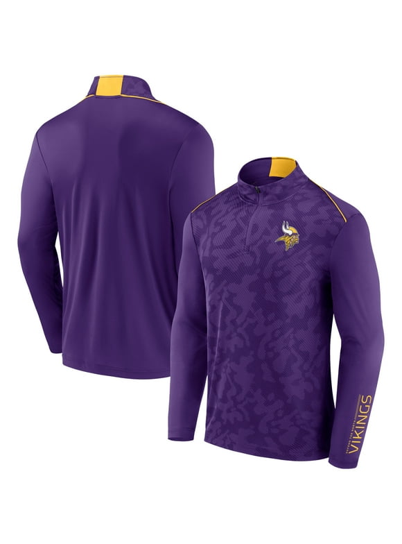 Men's Fanatics Purple Minnesota Vikings Jacquard Quarter-Zip Pullover Top