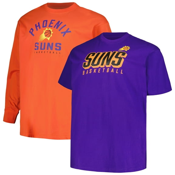 Men's Fanatics Purple/Orange Phoenix Suns Big & Tall Short Sleeve & Long Sleeve T-Shirt Set