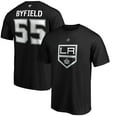 thumbnail image 1 of Men's Fanatics Quinton Byfield Black Los Angeles Kings Authentic Stack Name & Number T-Shirt, 1 of 3