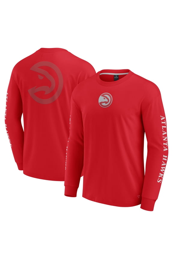 Men's Fanatics Red Atlanta Hawks Elements Strive Long Sleeve T-Shirt
