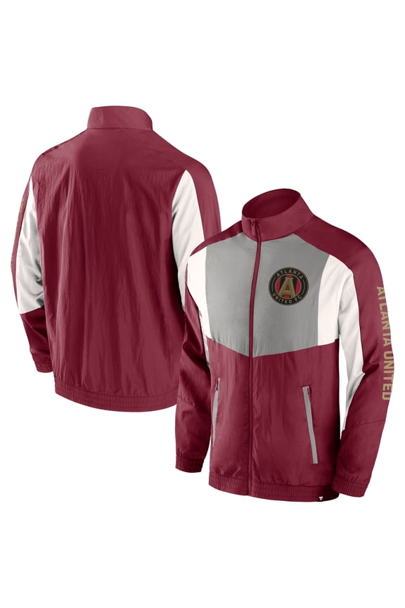 Men's Fanatics Red Atlanta United FC Net Goal Raglan Full-Zip Track Jacket