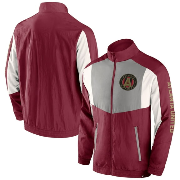Men's Fanatics Red Atlanta United FC Net Goal Raglan Full-Zip Track Jacket