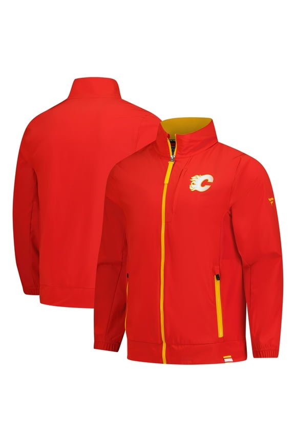 Men's-Fanatics  Red Calgary Flames Authentic Pro Full-Zip Coaches Jacket