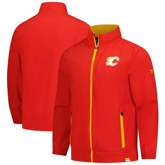 Men's-Fanatics Red Calgary Flames Authentic Pro Full-Zip Coaches Jacket