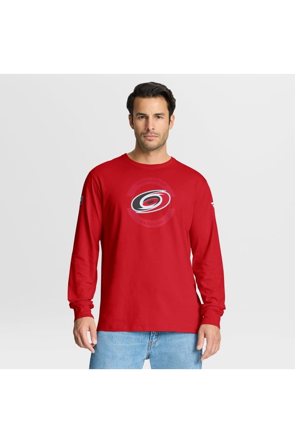 Men's Fanatics Red Carolina Hurricanes Authentic Pro Property Of Practice Long Sleeve T-Shirt