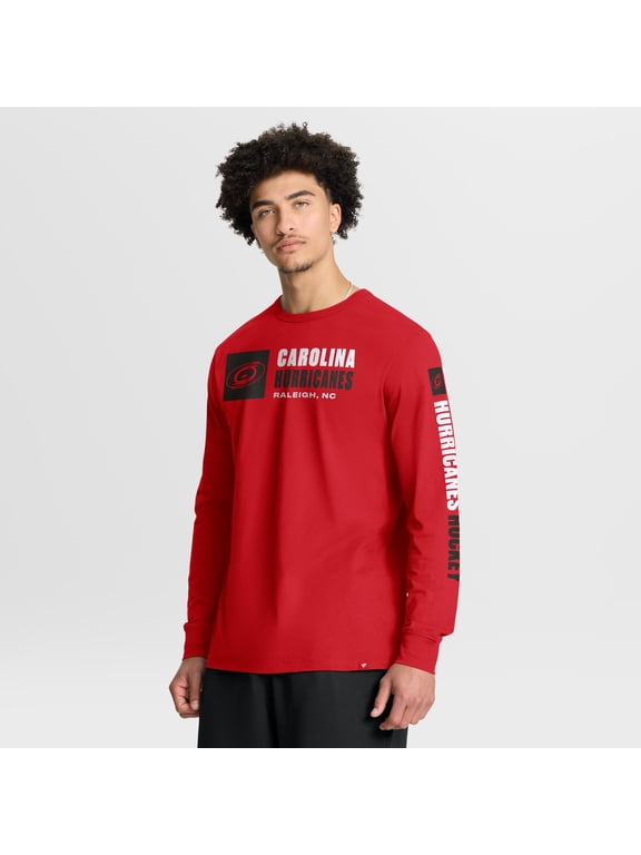 Men's Fanatics Red Carolina Hurricanes Goal Crease Legacy Long Sleeve T-Shirt
