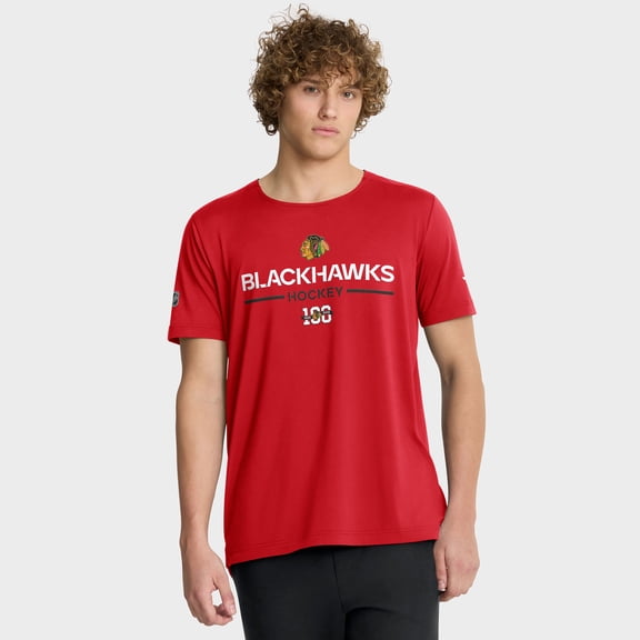 Men's Fanatics Red Chicago Blackhawks Authentic Pro Centennial Rink Tech T-Shirt