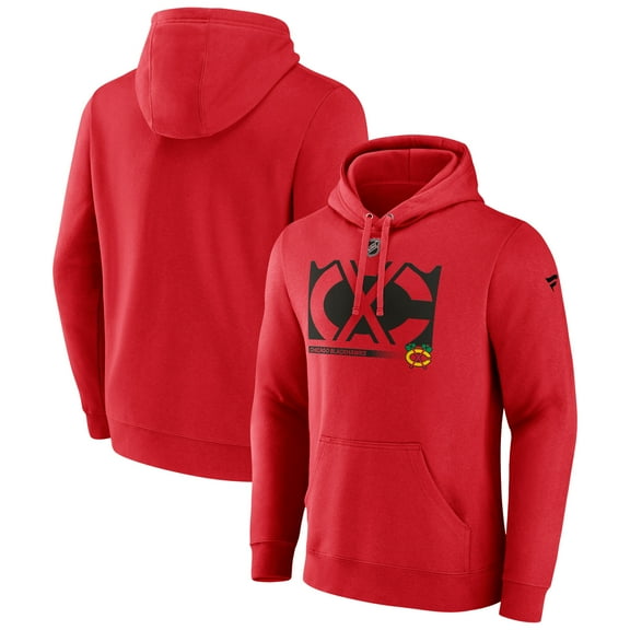 Men's Fanatics  Red Chicago Blackhawks Fleece Pullover Hoodie