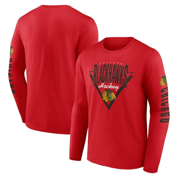 Men's Fanatics Red Chicago Blackhawks Headline Long Sleeve T-Shirt