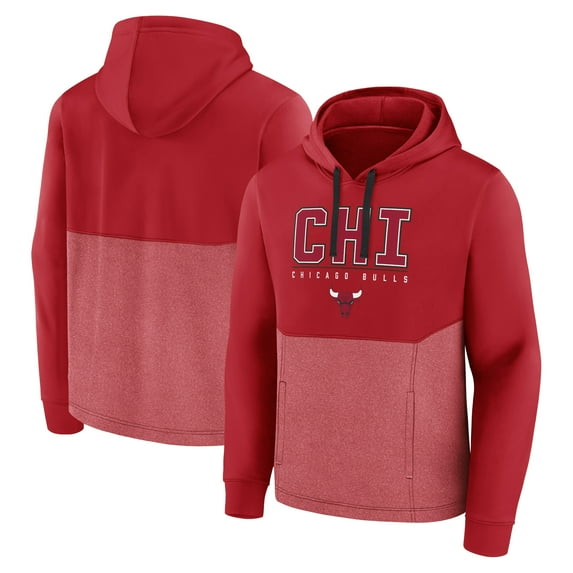 Men's Fanatics Red Chicago Bulls Successful Tri-Blend Pullover Hoodie