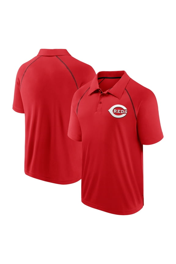 Men's Fanatics Red Cincinnati Reds Strong Alone Raglan Polo