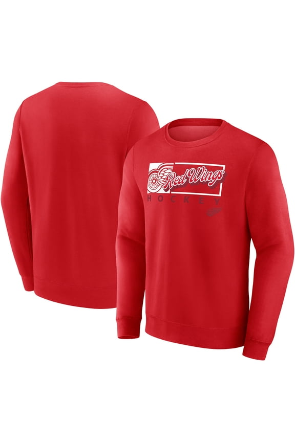 Men's Fanatics Red Detroit Red Wings Focus Fleece Pullover Sweatshirt