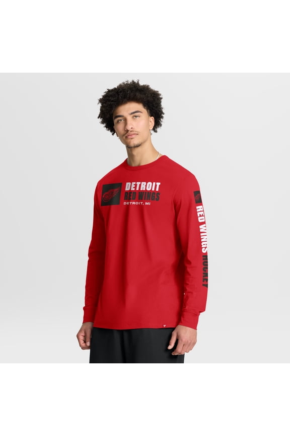 Men's Fanatics Red Detroit Red Wings Goal Crease Legacy Long Sleeve T-Shirt