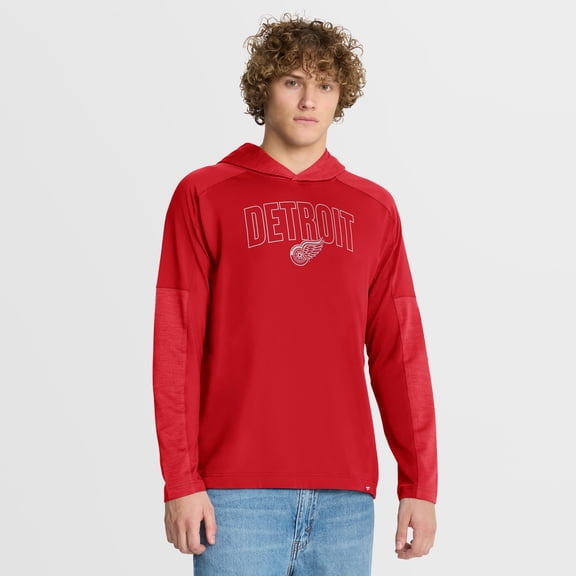 Men's Fanatics Red Detroit Red Wings Penalty Shot Long Sleeve Hooded T-Shirt
