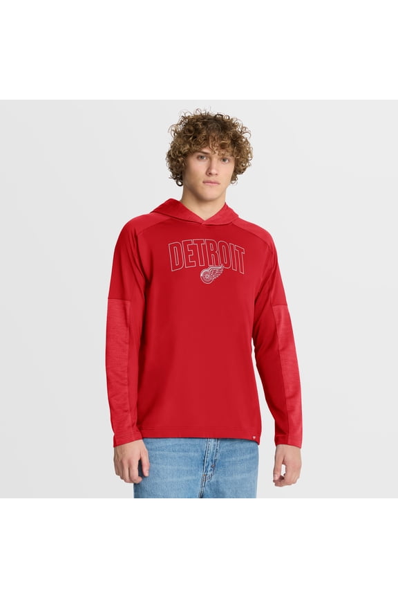 Men's Fanatics Red Detroit Red Wings Penalty Shot Long Sleeve Hooded T-Shirt