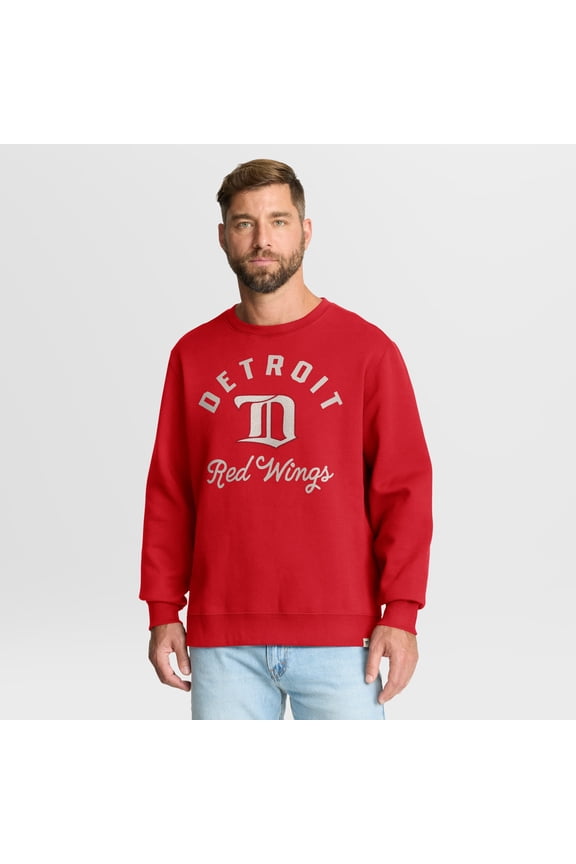 Men's Fanatics Red Detroit Red Wings Vintage Stickler Sweatshirt