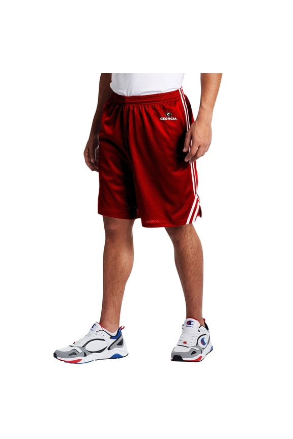 Men's Fanatics Red Georgia Bulldogs Big & Tall Dual Stripe Mesh Short