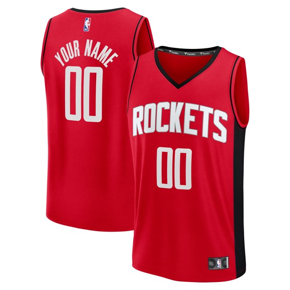 Men's Fanatics Red Houston Rockets Fast Break Custom Jersey - Icon Edition