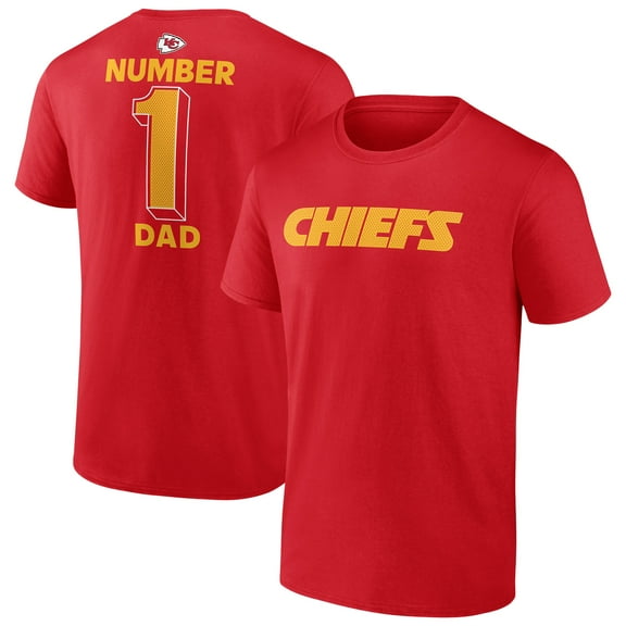 Men's-Fanatics  Red Kansas City Chiefs Big & Tall Number One Dad T-Shirt