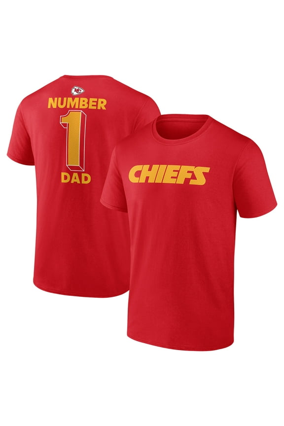Men's-Fanatics Red Kansas City Chiefs Big & Tall Number One Dad T-Shirt