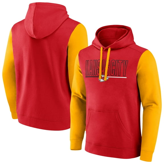 Men's-Fanatics Red Kansas City Chiefs Big & Tall Outline Pullover Hoodie