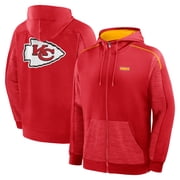 Mens Fanatics Red Kansas City Chiefs Checkdown Pass Full-Zip Hoodie