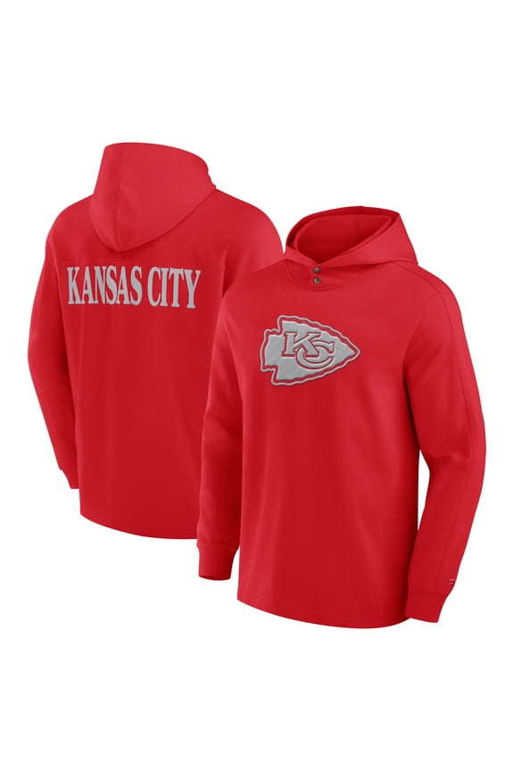 Men's Fanatics Red Kansas City Chiefs Elements Blaze Tri-Blend Long Sleeve Hoodie T-Shirt