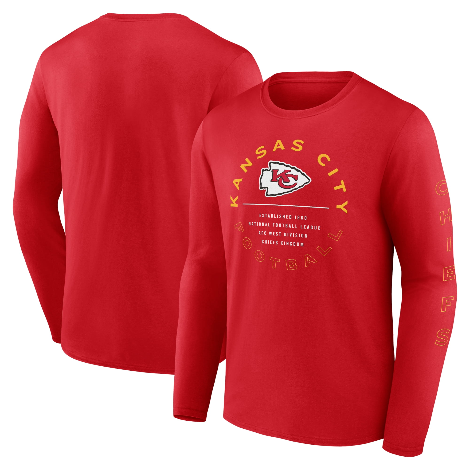 Men's Fanatics Red Kansas City Chiefs Stat Sheet Long Sleeve TShirt