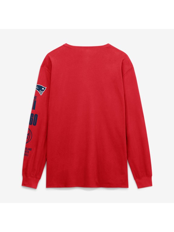 Men's Fanatics Red New England Patriots Checkdown Pass Long Sleeve T-Shirt