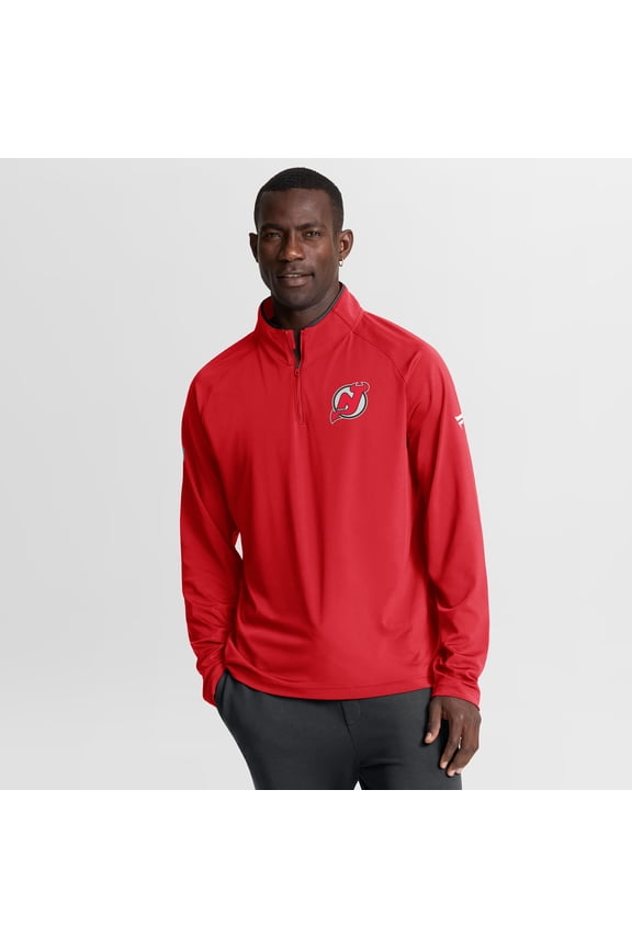 Men's Fanatics Red New Jersey Devils Authentic Pro Rink Training Quarter-Zip Pullover