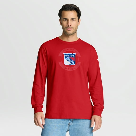 Men's Fanatics Red New York Rangers Authentic Pro Property Of Practice Long Sleeve T-Shirt