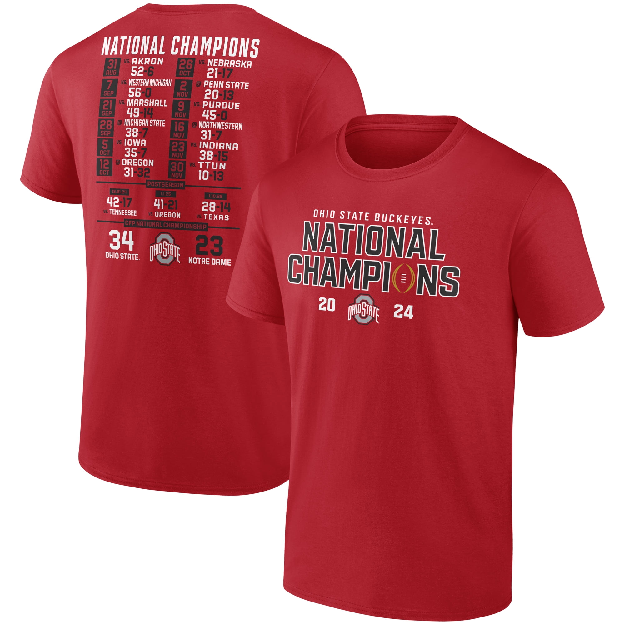Men's Fanatics Scarlet Ohio State Buckeyes College Football Playoff