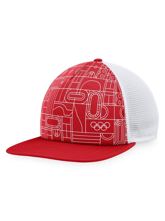 Men's Fanatics Red Olympic Games Five-Panel Trucker Snapback Hat