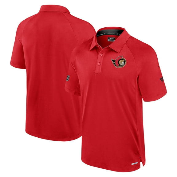 Men's Fanatics  Red Ottawa Senators Authentic Pro Rink Raglan Polo
