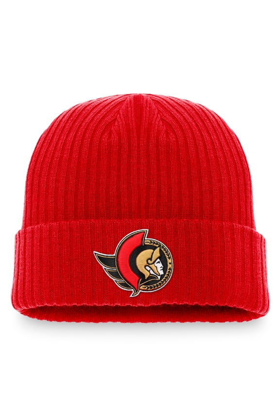 Men's Fanatics Red Ottawa Senators Core Primary Logo Cuffed Knit Hat