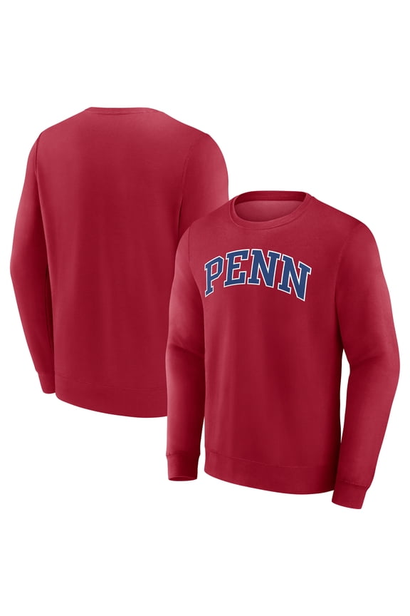 Men's Fanatics Red Pennsylvania Quakers Short Name Pullover Sweatshirt