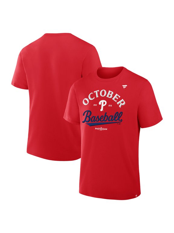 Men's Fanatics Red Philadelphia Phillies 2025 MLB Postseason Locker Room T-Shirt