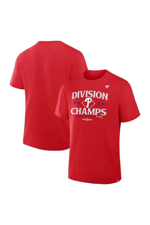 Men's Fanatics Red Philadelphia Phillies 2025 NL East Division Champions Locker Room T-Shirt