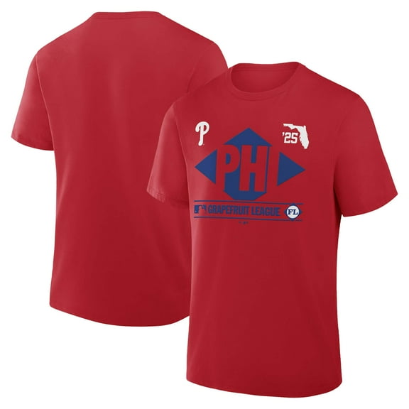 Men's Fanatics Red Philadelphia Phillies 2025 Spring Training Grapefruit League True Icon T-Shirt