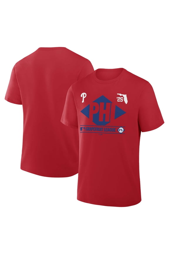 Men's Fanatics Red Philadelphia Phillies 2025 Spring Training Grapefruit League True Icon T-Shirt