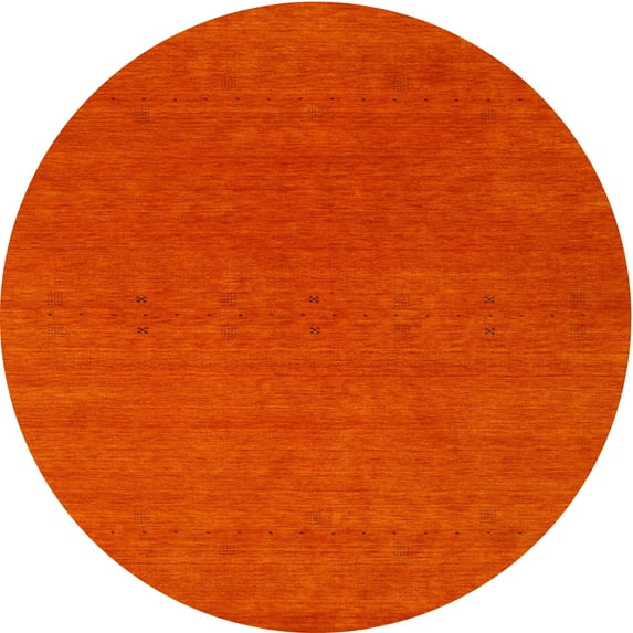 Ahgly Company Machine Washable Indoor Round Contemporary Red Area Rugs, 6' Round