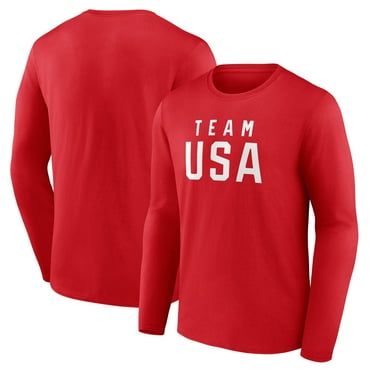 Men's Fanatics  Red Team USA Wordmark Long Sleeve T-Shirt