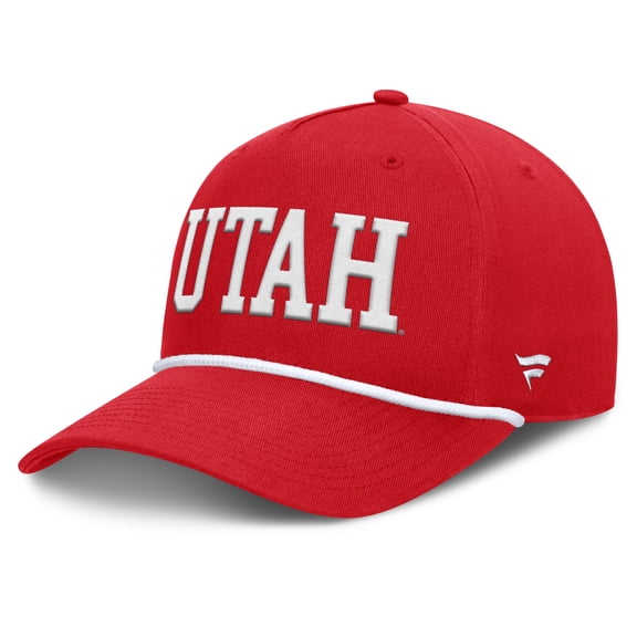 Men's Fanatics  Red Utah Utes Foul Ball Rope Adjustable Hat