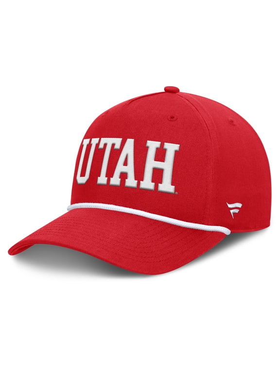 Men's Fanatics Red Utah Utes Foul Ball Rope Adjustable Hat