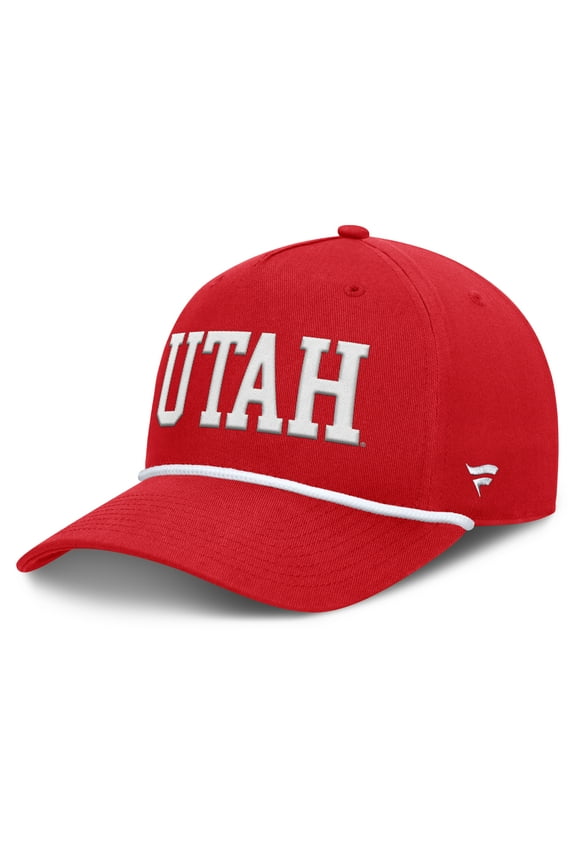 Men's Fanatics Red Utah Utes Foul Ball Rope Adjustable Hat