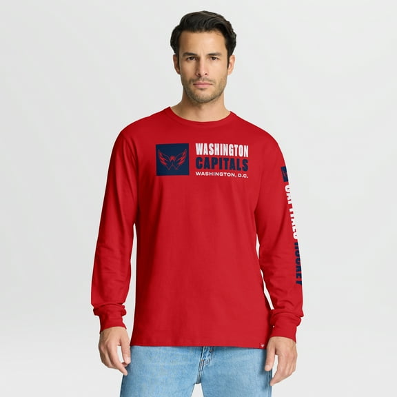 Men's Fanatics Red Washington Capitals Goal Crease Legacy Long Sleeve T-Shirt